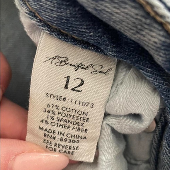 High Rise Distressed Blue Jeans - Picture 4 of 4